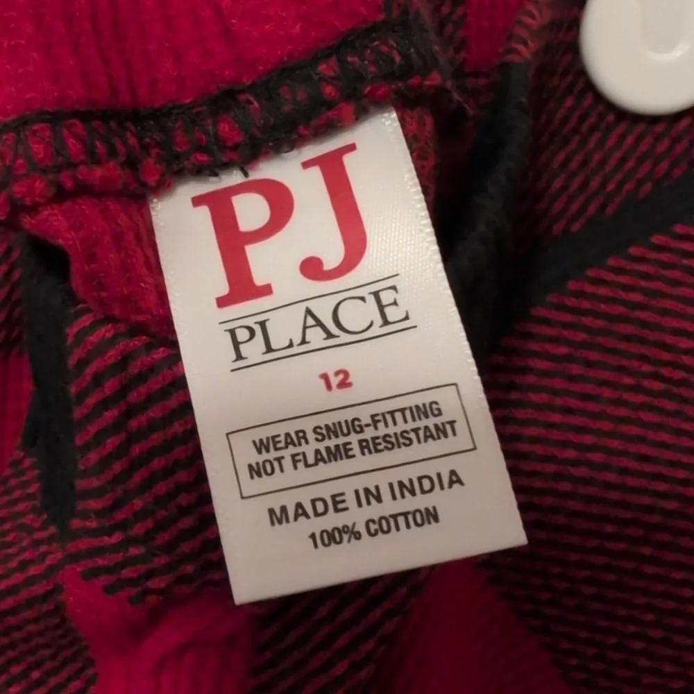Children's Place Red and Black Buffalo Plaid Checkered Christmas Kids Pajama Set